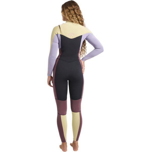 2026 Billabong Womens Synergy Natural 4/3mm Chest Zip Wetsuit 24BW193515 - Grey Violet